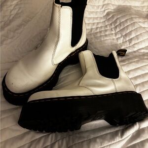 Dr. Martens White Platform Chelsea Boots